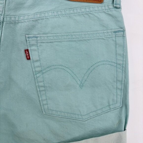 Levi  s 501 Robins Egg Blue Denim ShortsSize 30 - Picture 7 of 8